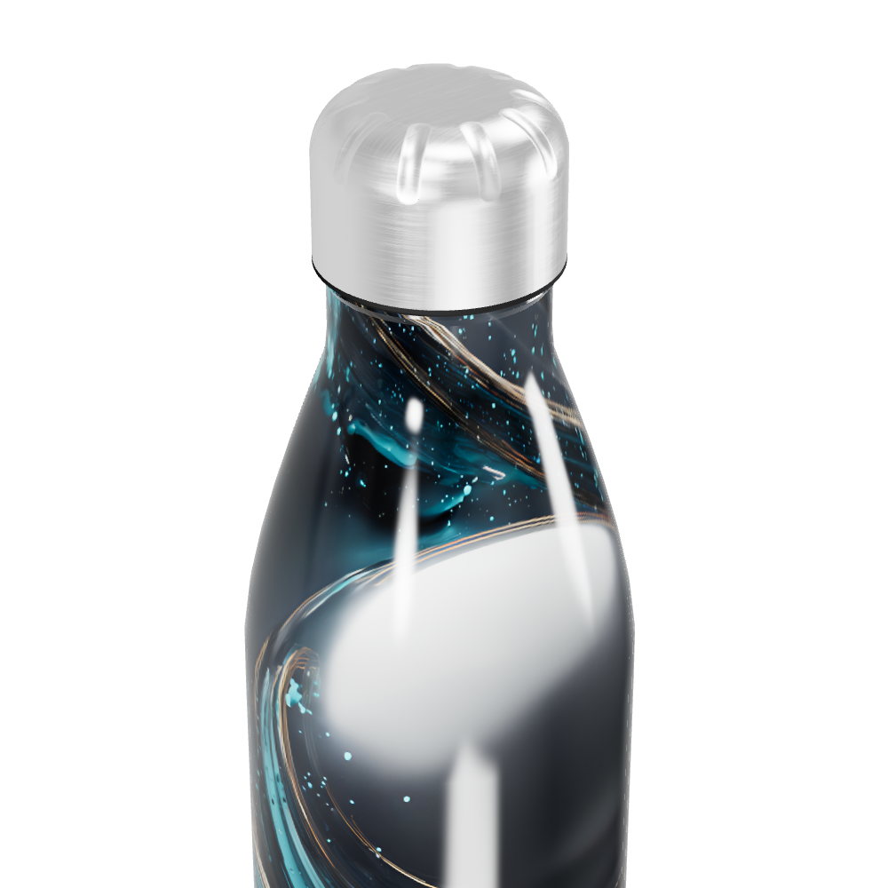 Garrafa Inox - Azul com Estampa Espiral