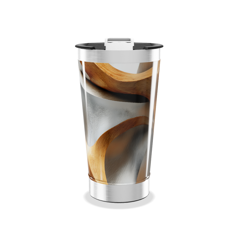 Copo Térmico - Madeira e Metal Inox