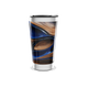 Copo Térmico - Azul e Madeira Aço Inox