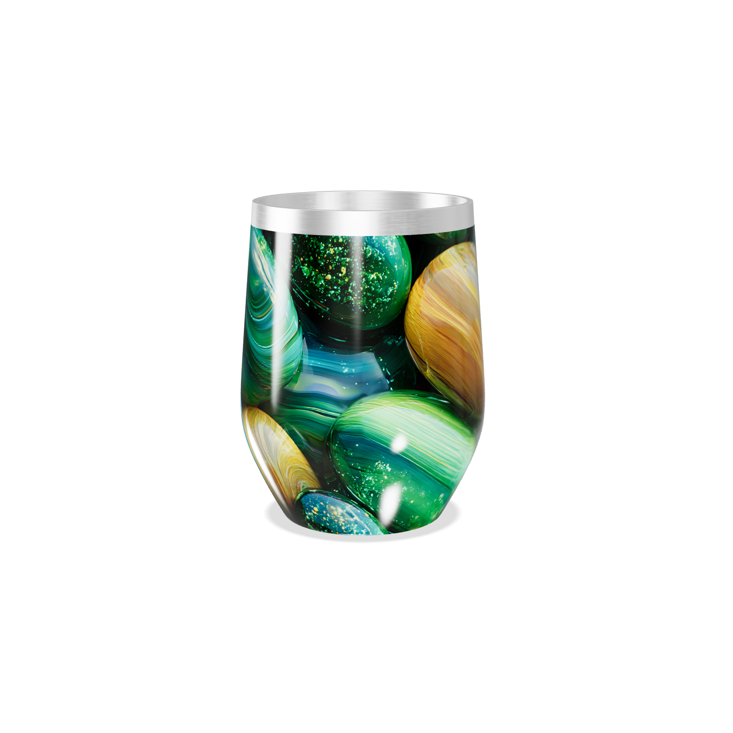 Copo Térmico Slim - Verde Marmorizado Inox