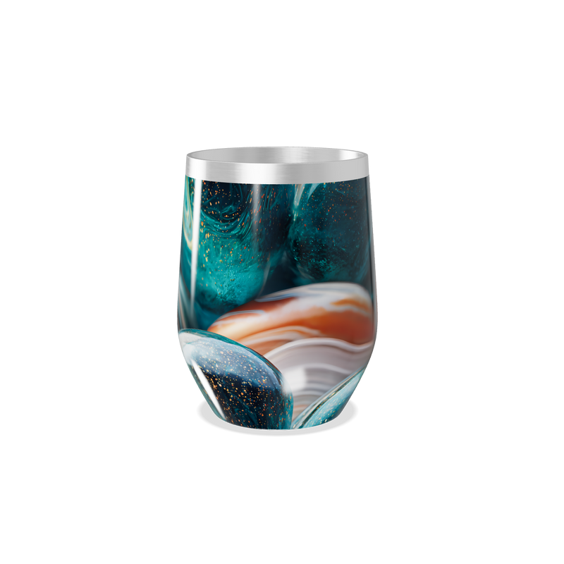 Copo Térmico Slim - Mármore Azul e Laranja