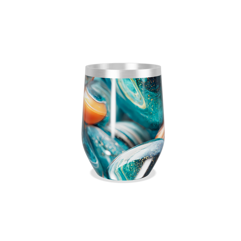 Copo Térmico Slim - Mármore Azul e Laranja