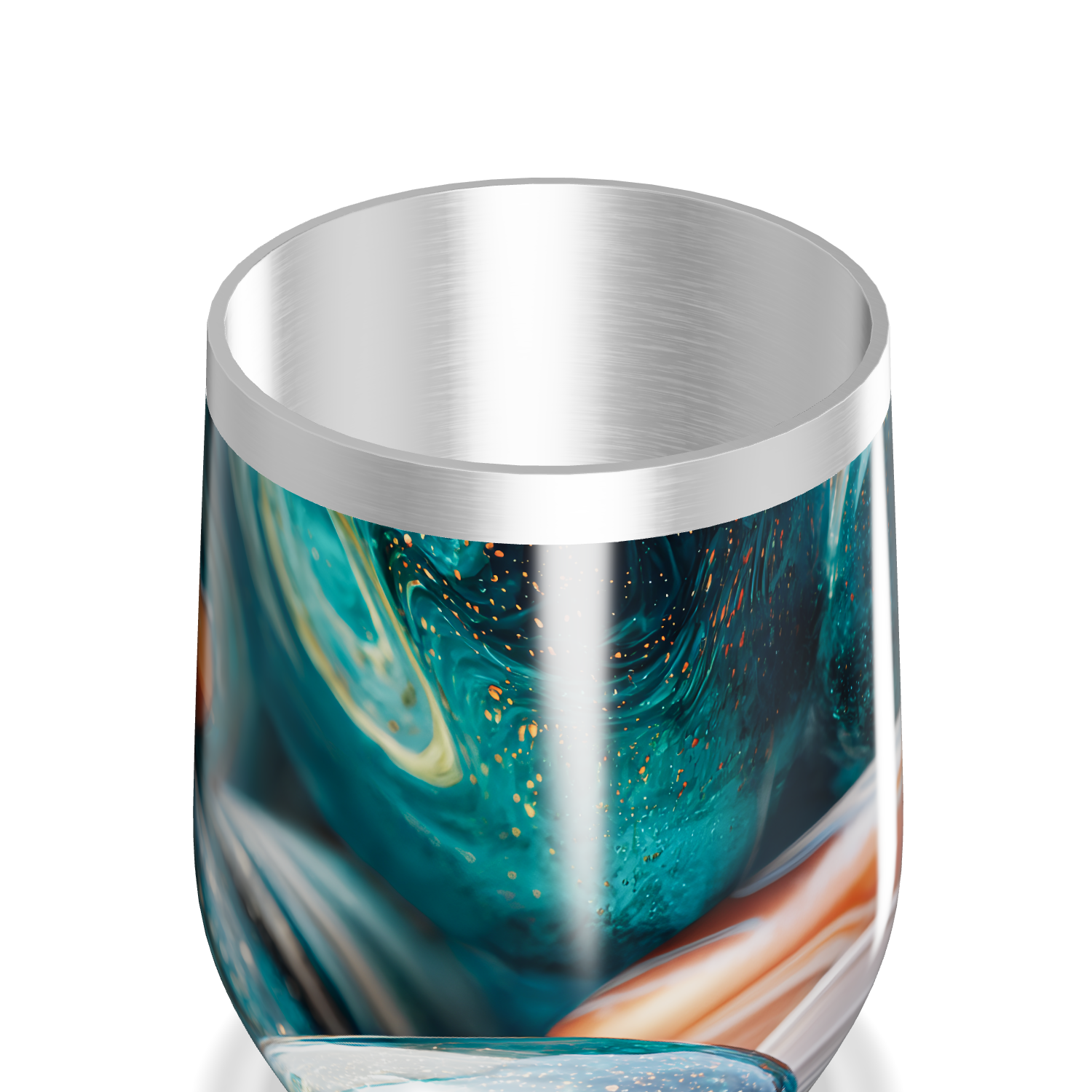 Copo Térmico Slim - Mármore Azul e Laranja