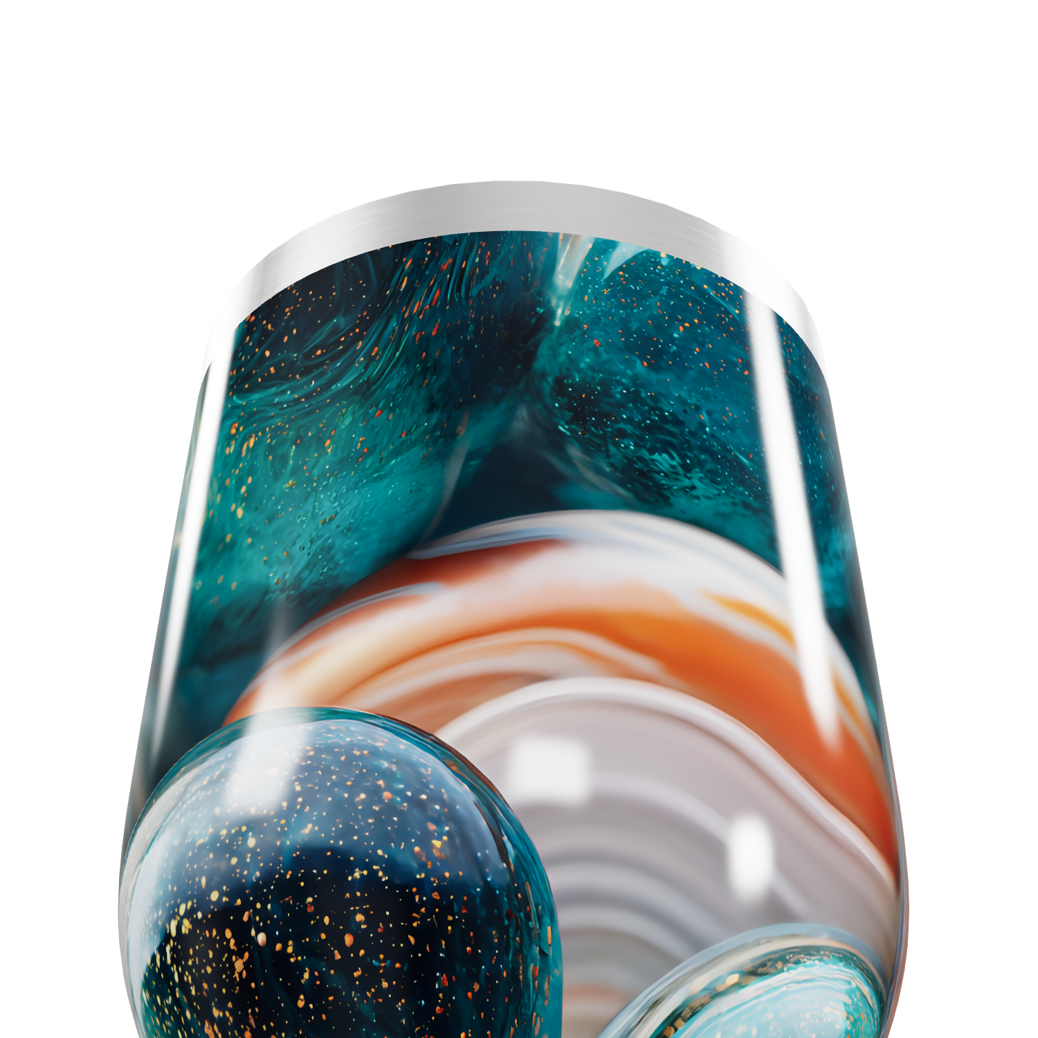 Copo Térmico Slim - Mármore Azul e Laranja