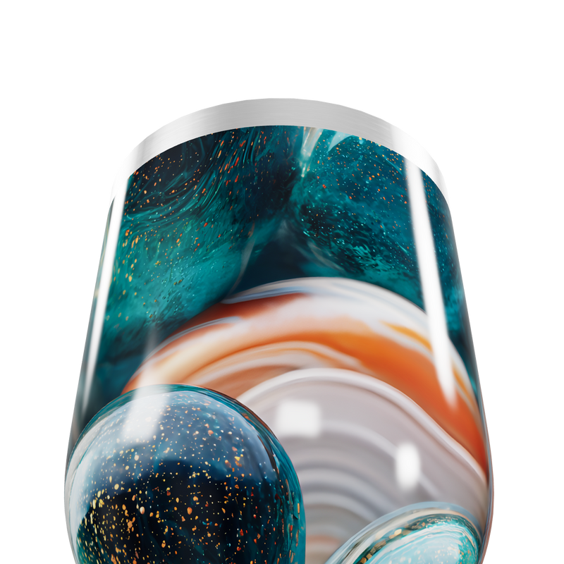 Copo Térmico Slim - Mármore Azul e Laranja