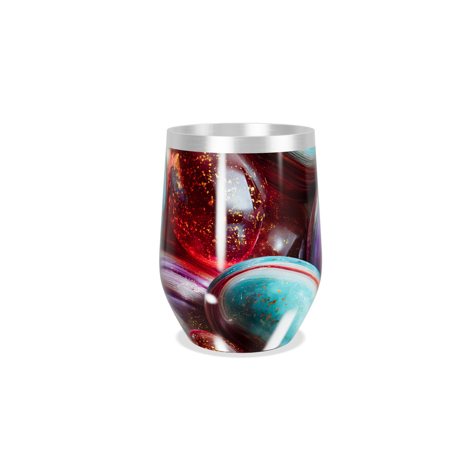 Copo Térmico Slim - Multicolorido Abstrato Aço