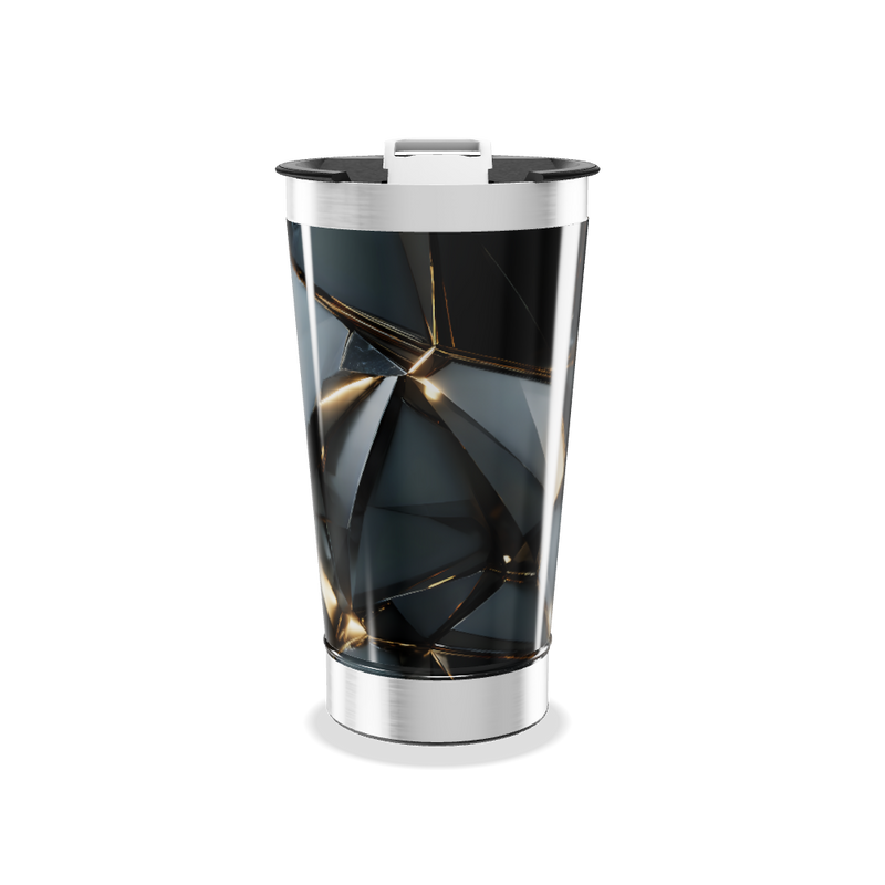 Copo Térmico - Preto Geométrico Aço Inox