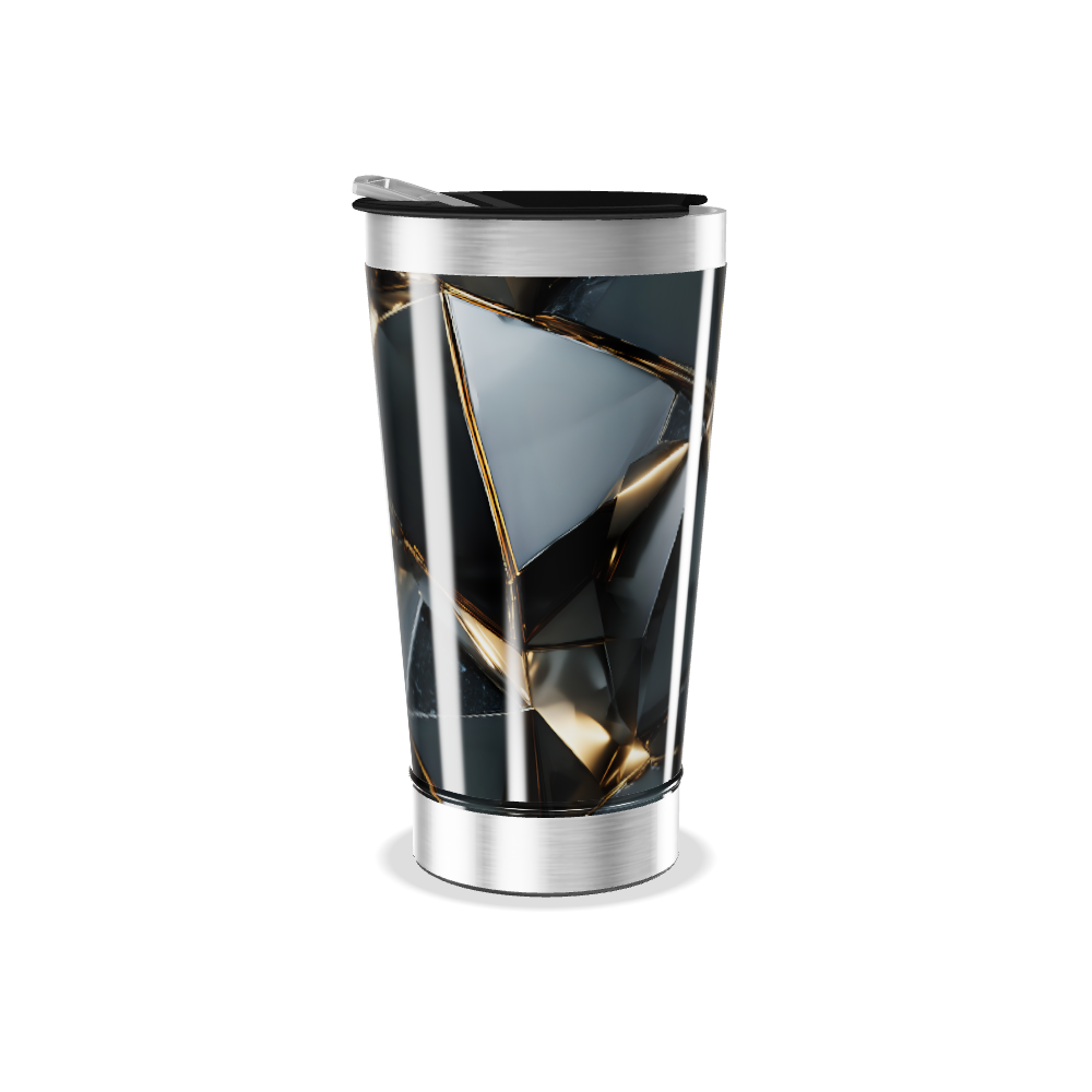 Copo Térmico - Preto Geométrico Aço Inox