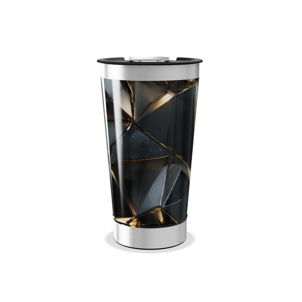 Copo Térmico - Preto Geométrico Aço Inox