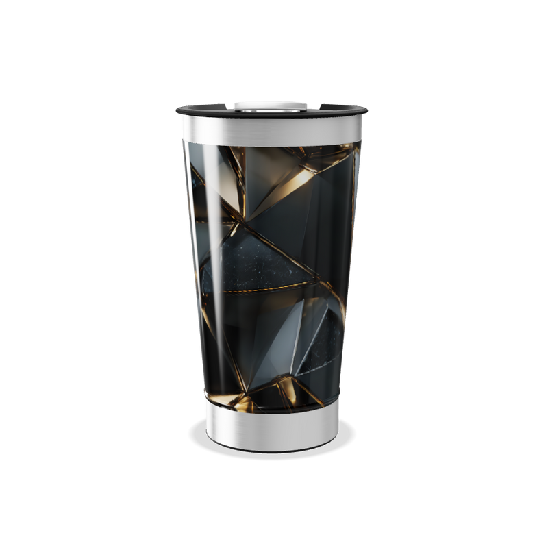 Copo Térmico - Preto Geométrico Aço Inox