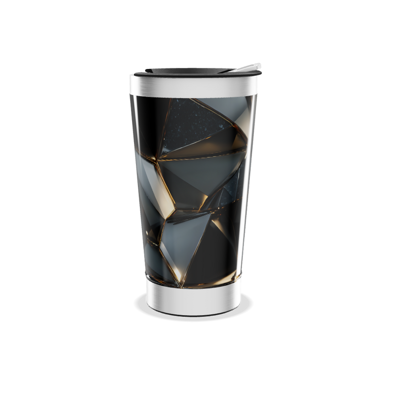Copo Térmico - Preto Geométrico Aço Inox