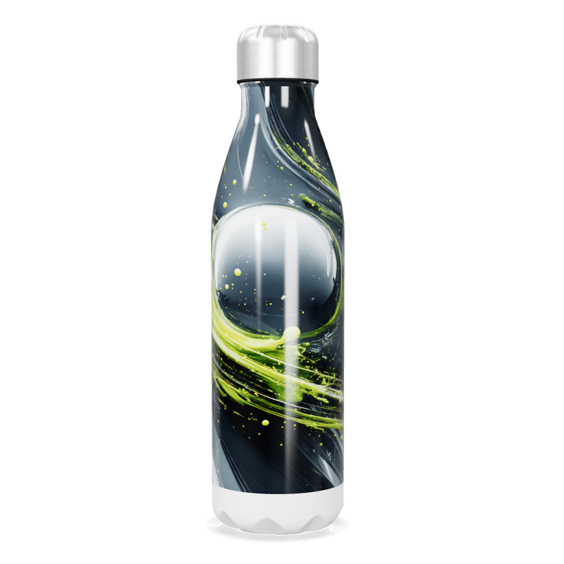 Garrafa Inox Verde com Estampa Abstrata