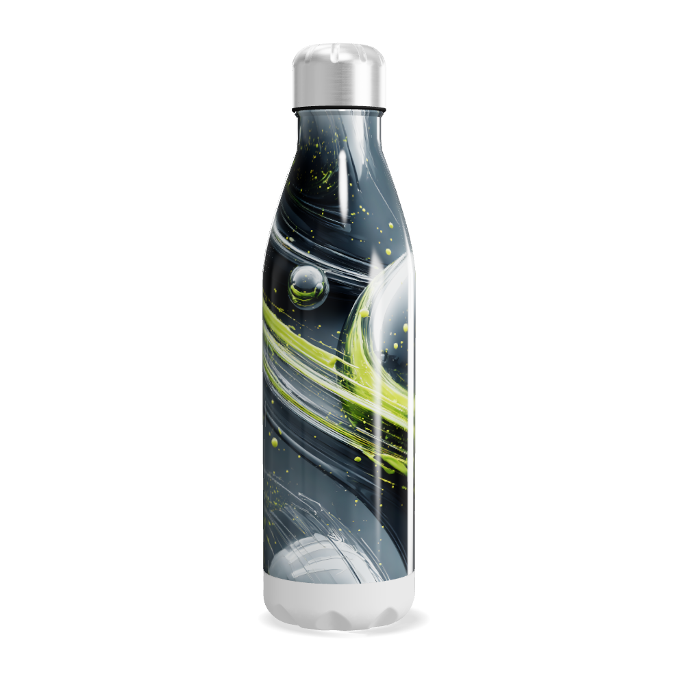 Garrafa Inox Verde com Estampa Abstrata