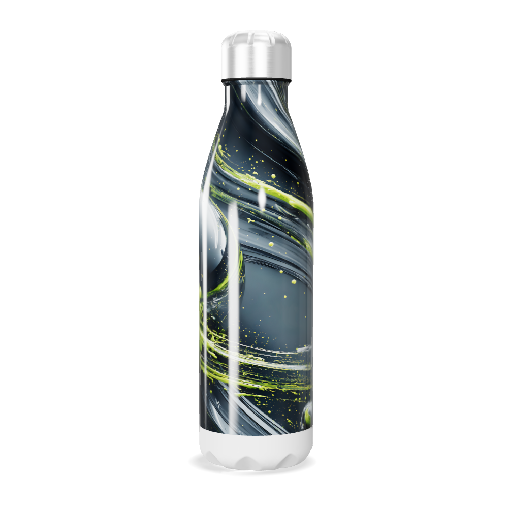 Garrafa Inox Verde com Estampa Abstrata