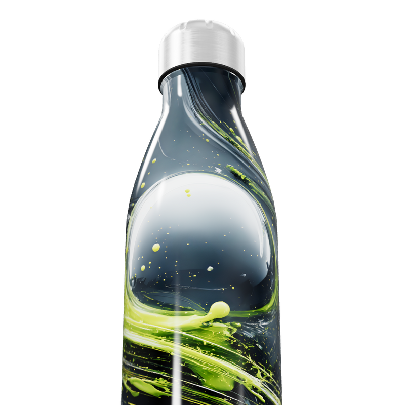 Garrafa Inox Verde com Estampa Abstrata
