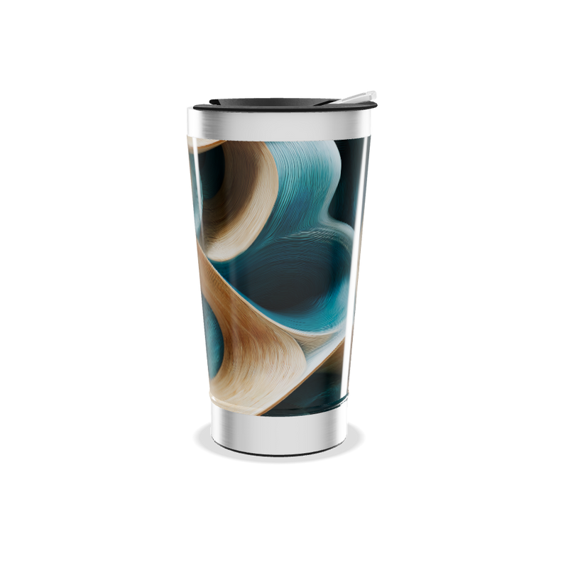 Copo Térmico - Abstrato Azul e Bege