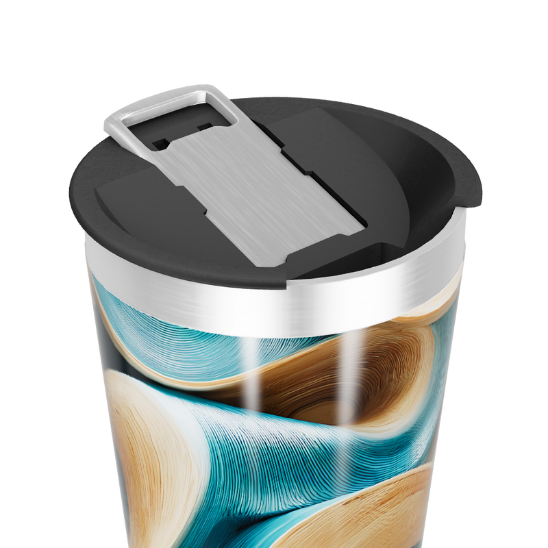 Copo Térmico - Abstrato Azul e Bege