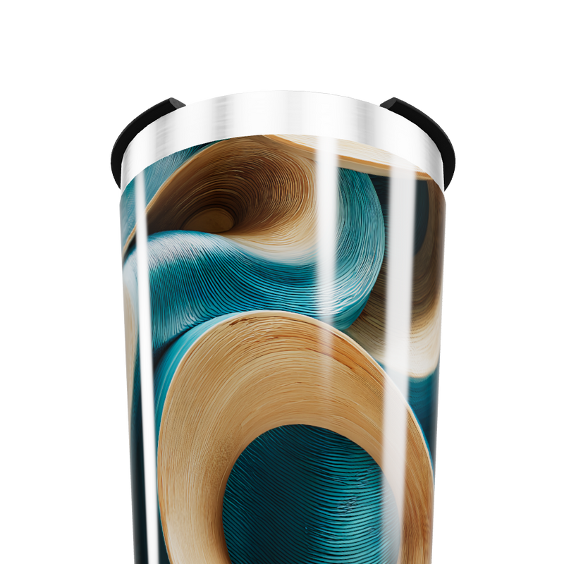 Copo Térmico - Abstrato Azul e Bege