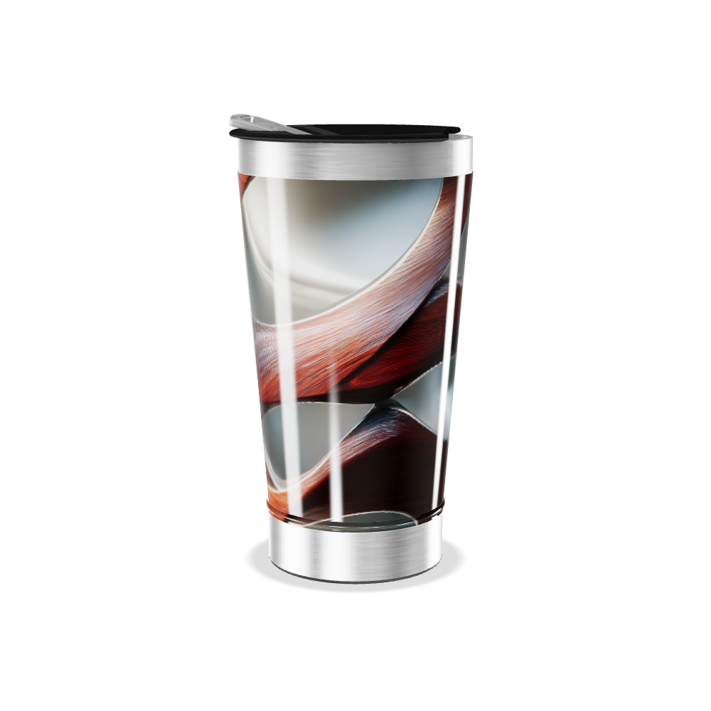 Copo Térmico - Design Abstrato Metalizado