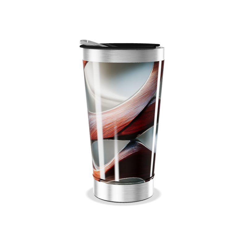 Copo Térmico - Design Abstrato Metalizado