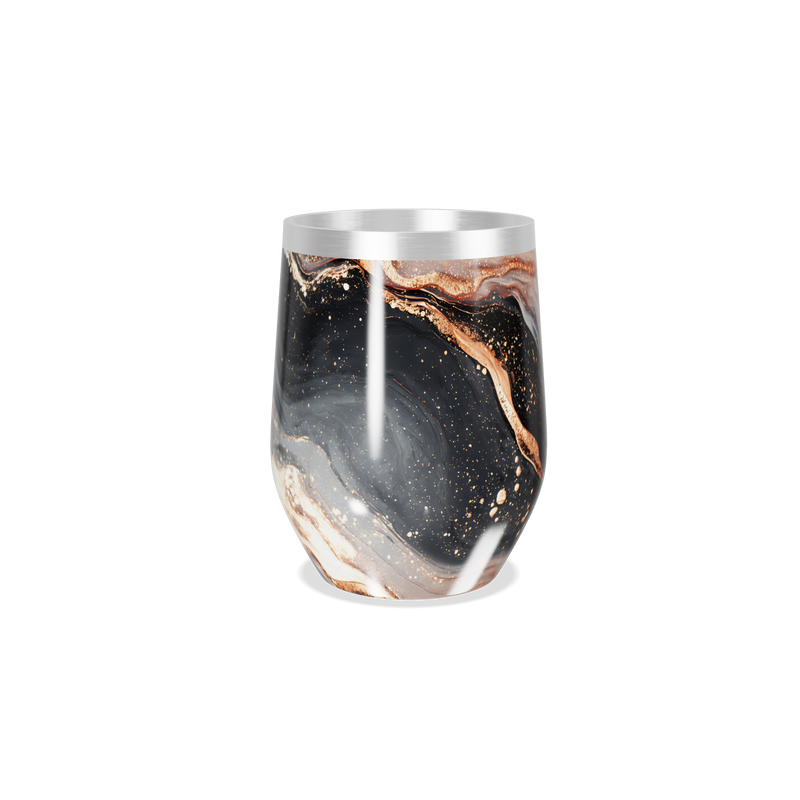 Copo Térmico Slim - Mármore Preto e Dourado