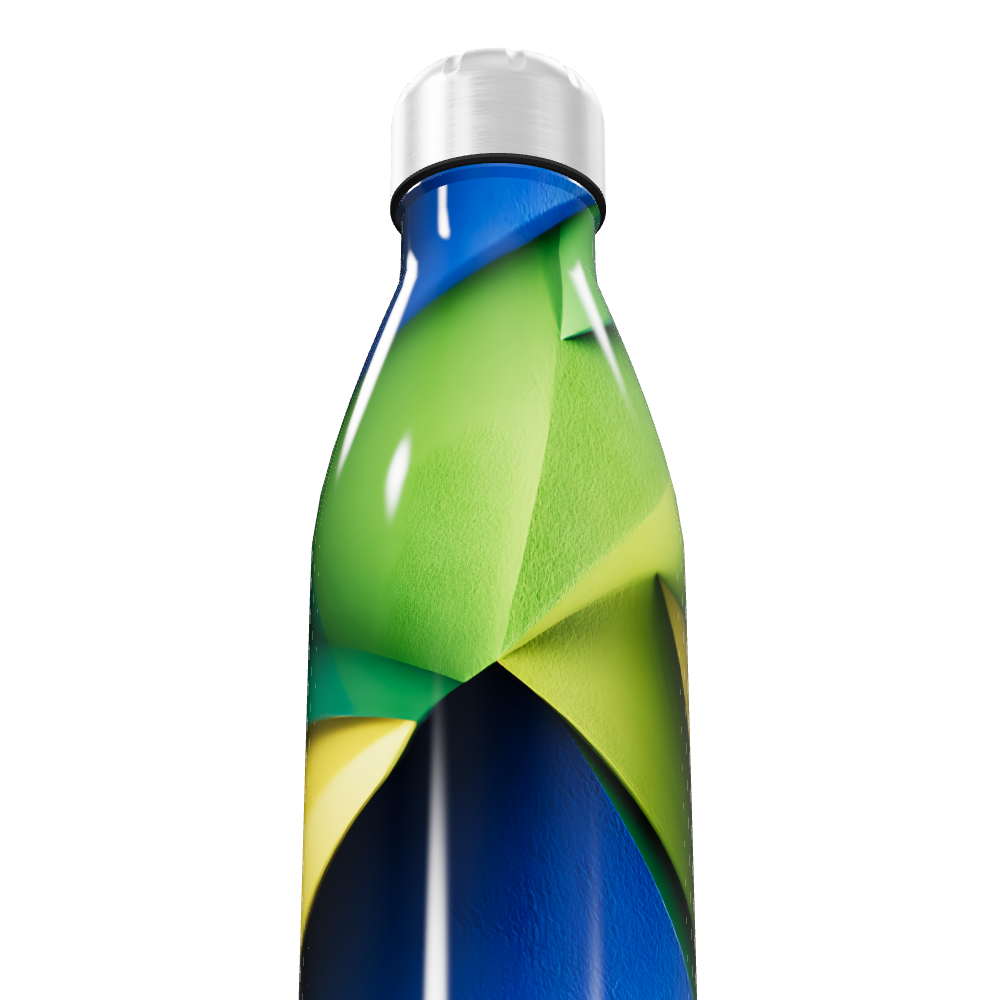 Garrafa Inox Estampa Colorida Verde Azul