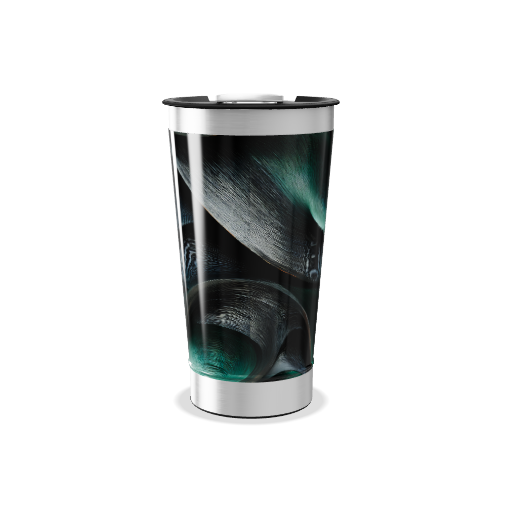 Copo Térmico - Verde Abstrato em Aço Inox