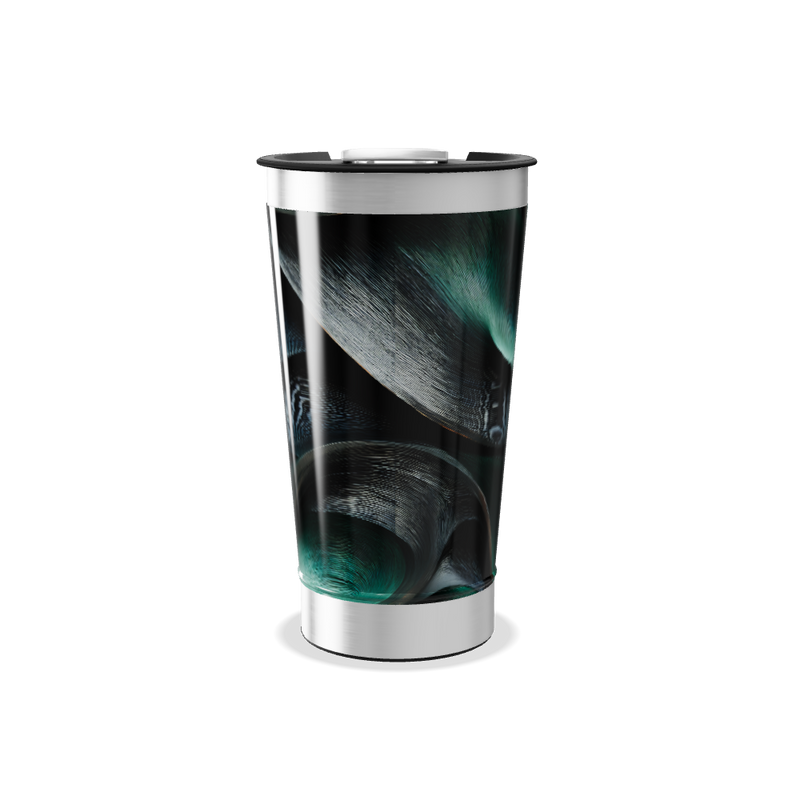 Copo Térmico - Verde Abstrato em Aço Inox