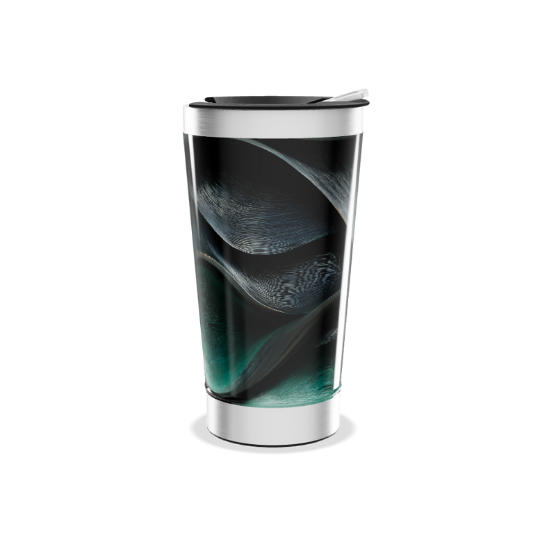 Copo Térmico - Verde Abstrato em Aço Inox