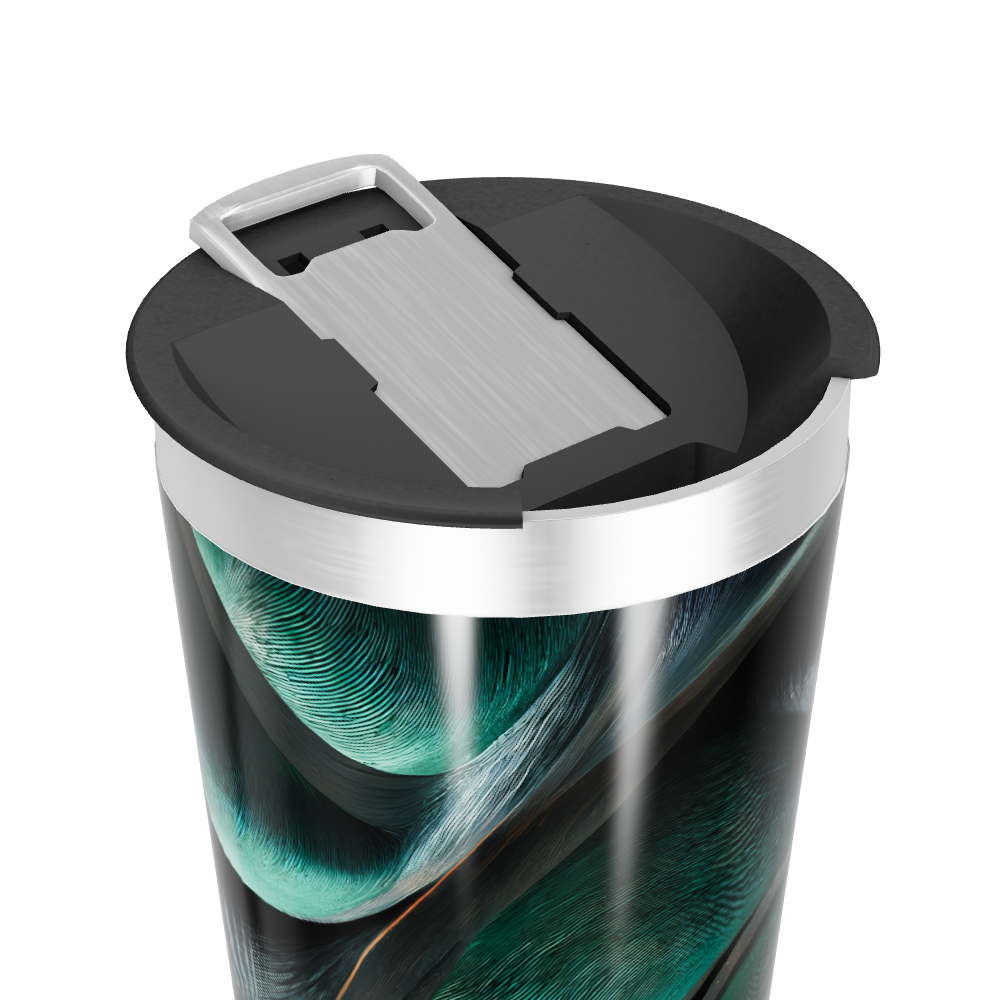 Copo Térmico - Verde Abstrato em Aço Inox