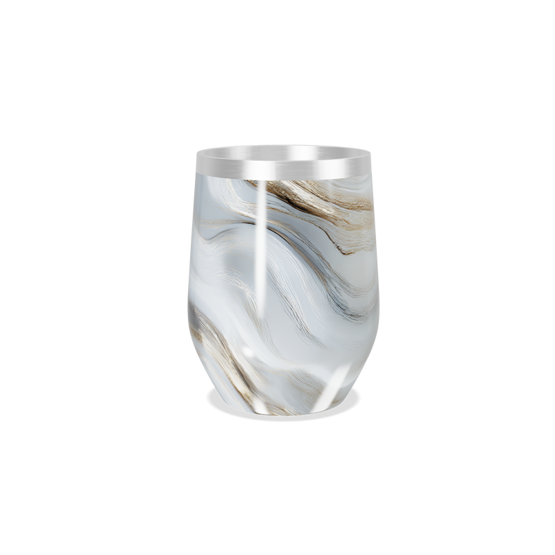 Copo Térmico Slim - Mármore Branco e Dourado