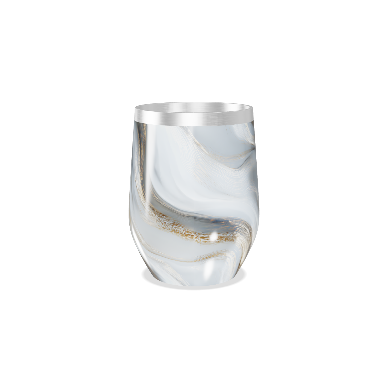 Copo Térmico Slim - Mármore Branco e Dourado