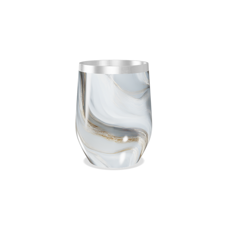 Copo Térmico Slim - Mármore Branco e Dourado