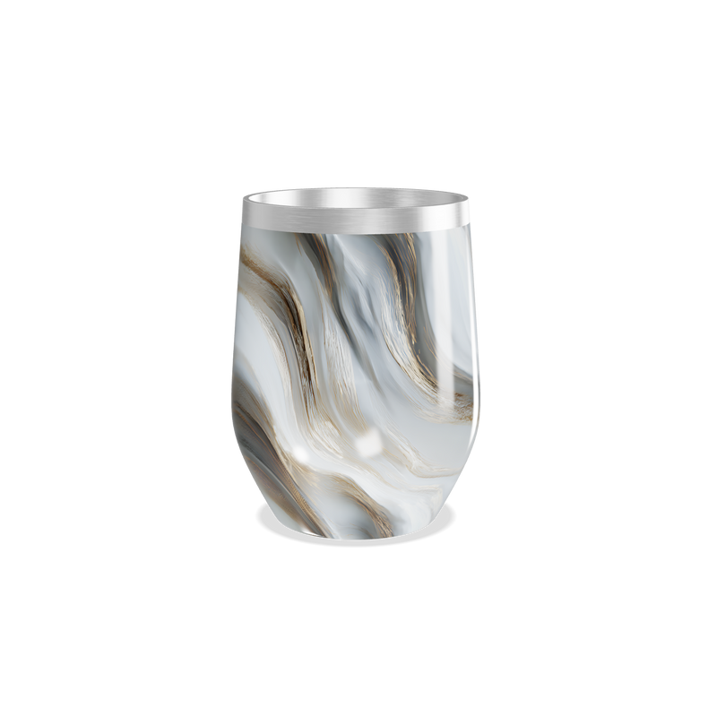 Copo Térmico Slim - Mármore Branco e Dourado