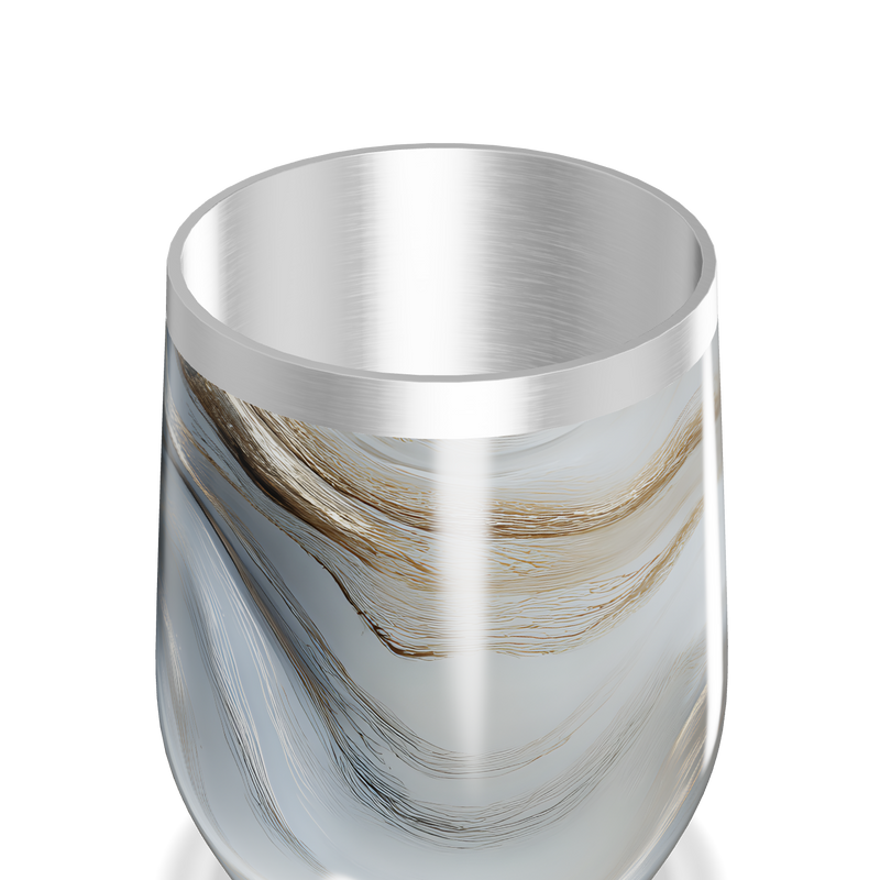 Copo Térmico Slim - Mármore Branco e Dourado