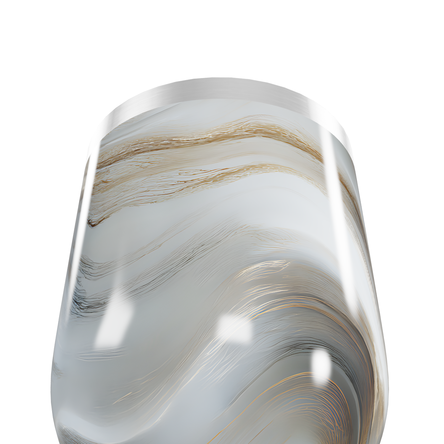 Copo Térmico Slim - Mármore Branco e Dourado