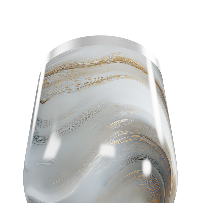 Copo Térmico Slim - Mármore Branco e Dourado