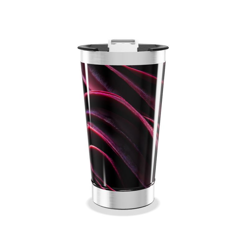 Copo Térmico - Preto com Linhas Vermelhas