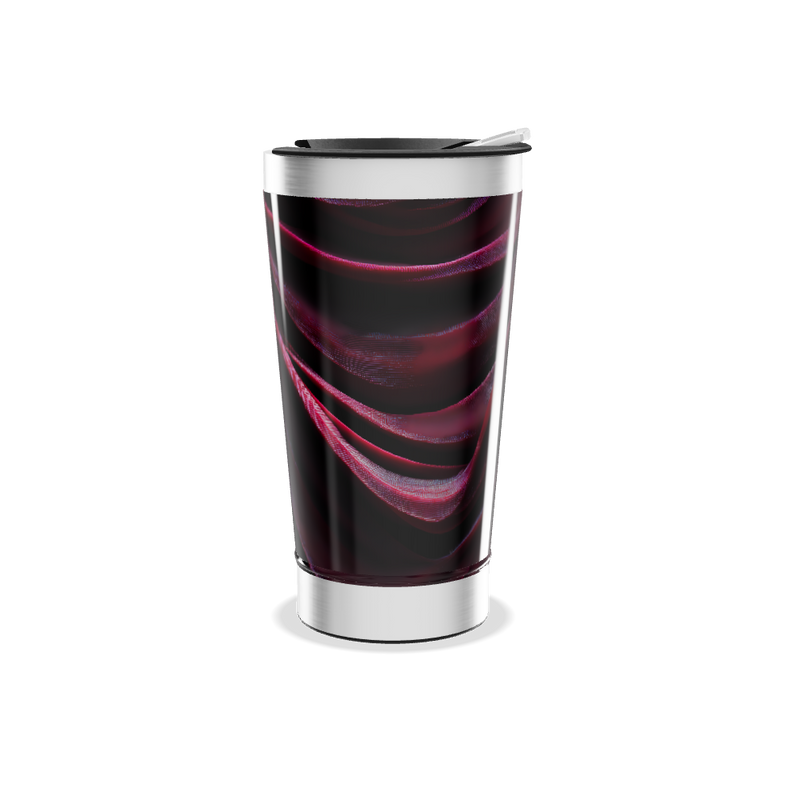 Copo Térmico - Preto com Linhas Vermelhas
