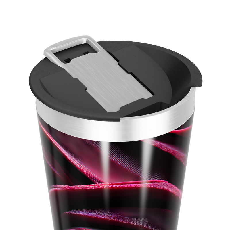 Copo Térmico - Preto com Linhas Vermelhas