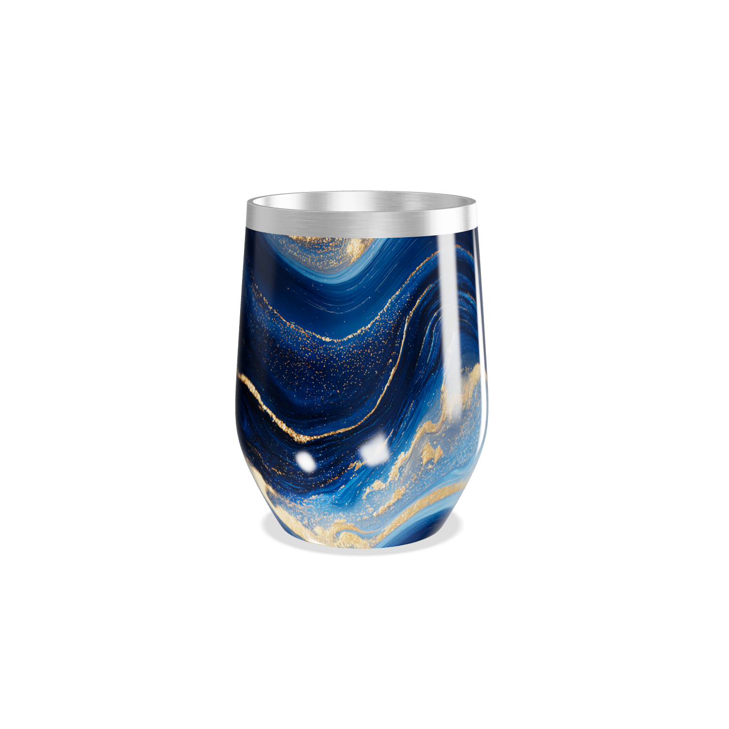 Copo Térmico Slim - Azul Mármore Aço Inox