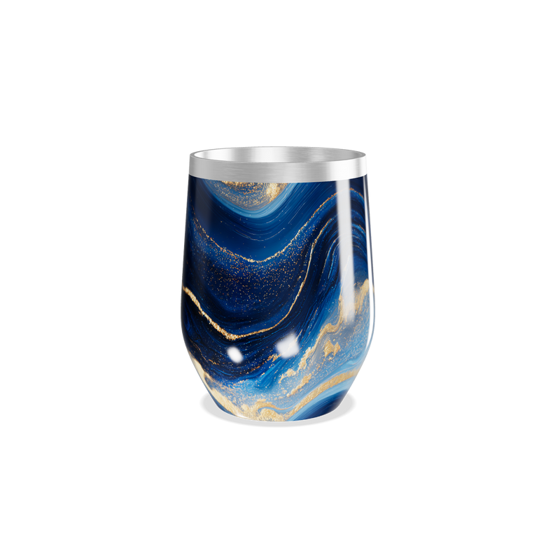 Copo Térmico Slim - Azul Mármore Aço Inox