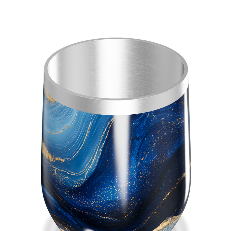 Copo Térmico Slim - Azul Mármore Aço Inox