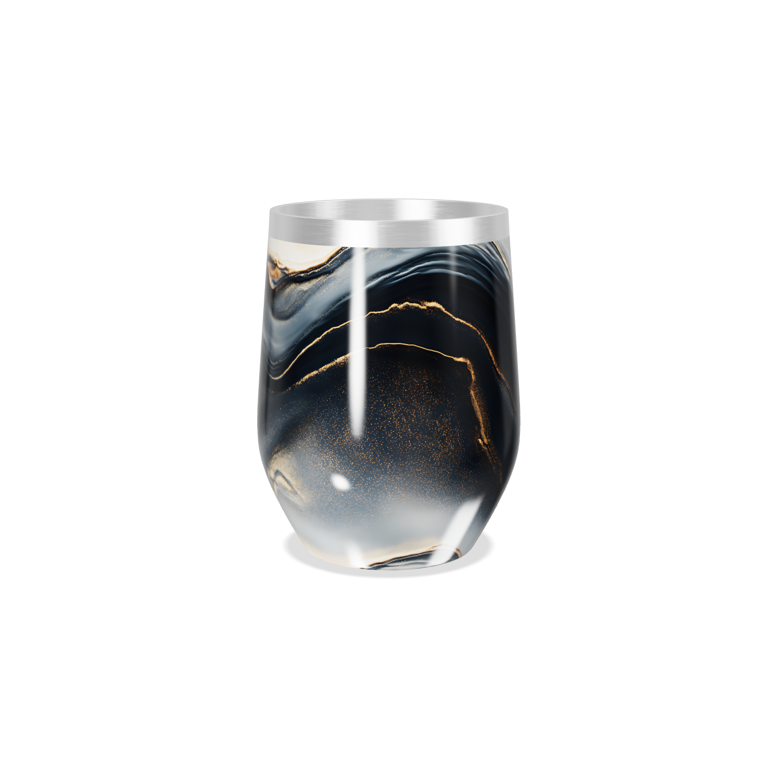 Copo Térmico Slim - Preto Marmorizado Inox