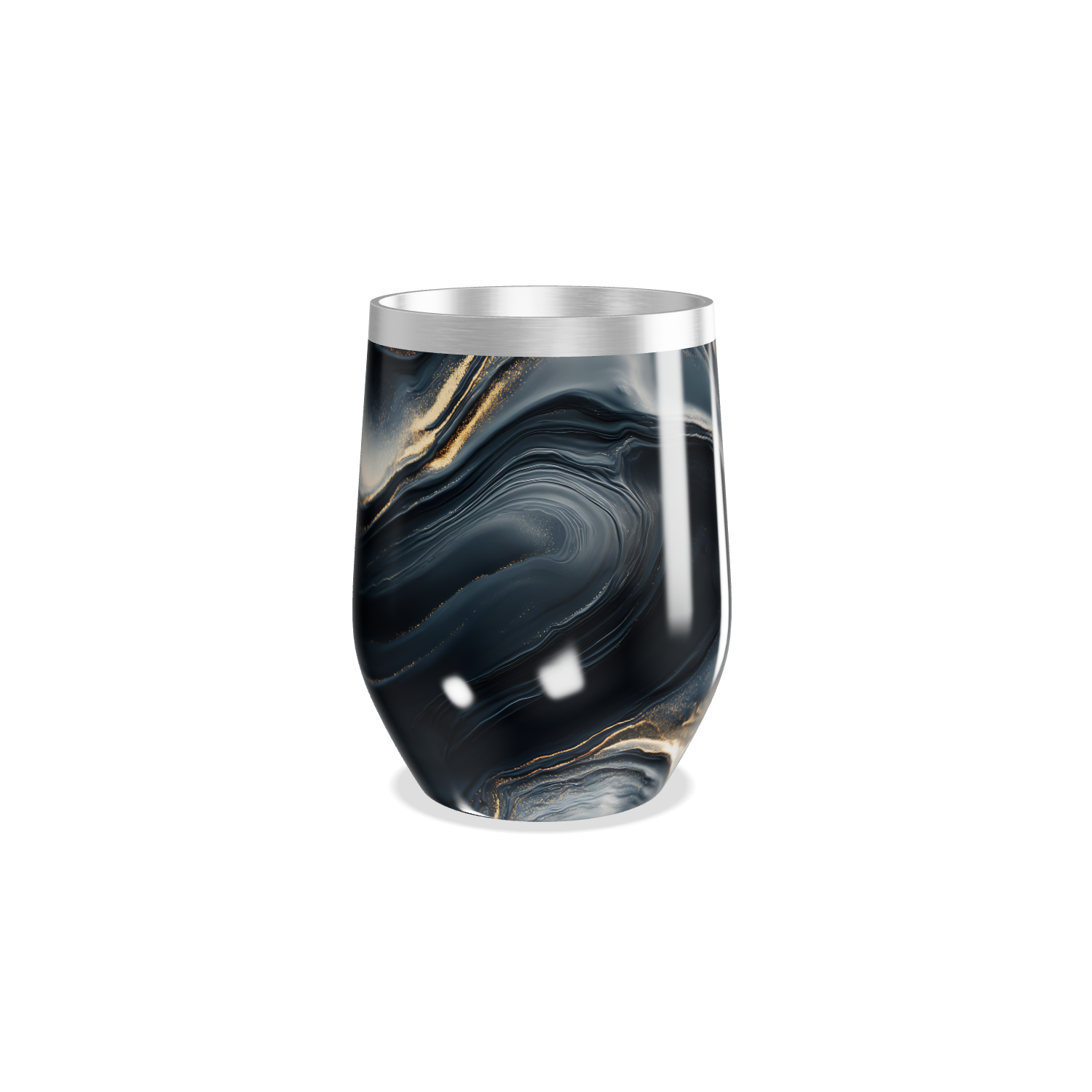 Copo Térmico Slim - Preto Marmorizado Inox