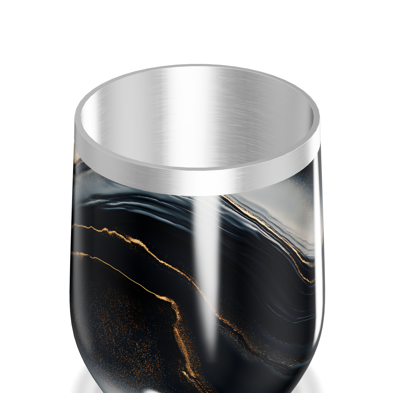 Copo Térmico Slim - Preto Marmorizado Inox