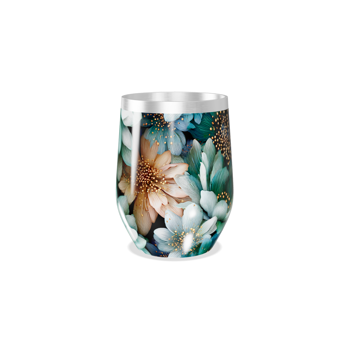 Copo Térmico Slim - Floral Colorido Inox