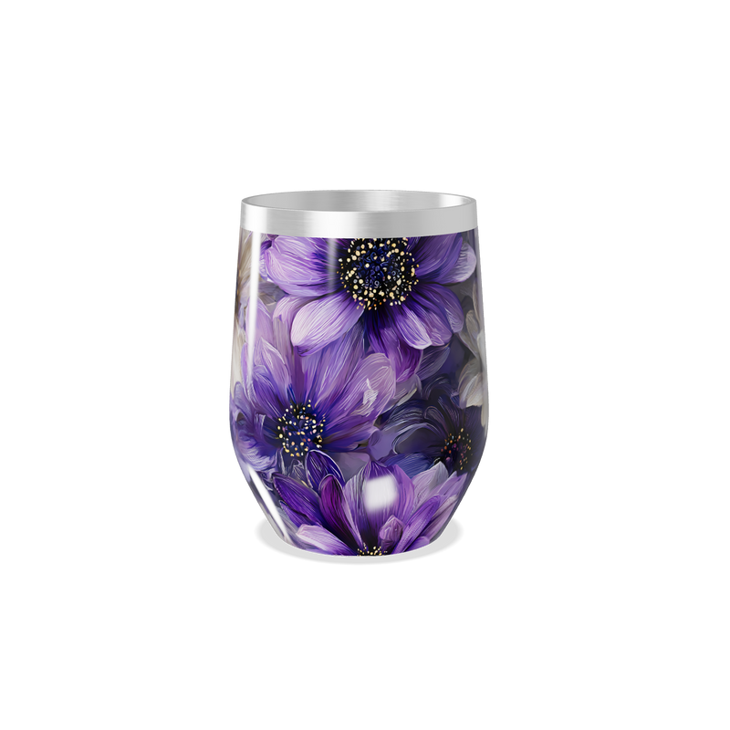 Copo Térmico Slim - Flores Roxas Aço Inox