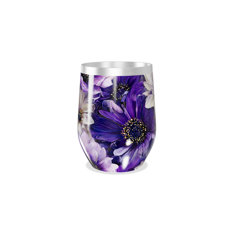 Copo Térmico Slim - Flores Roxas Aço Inox