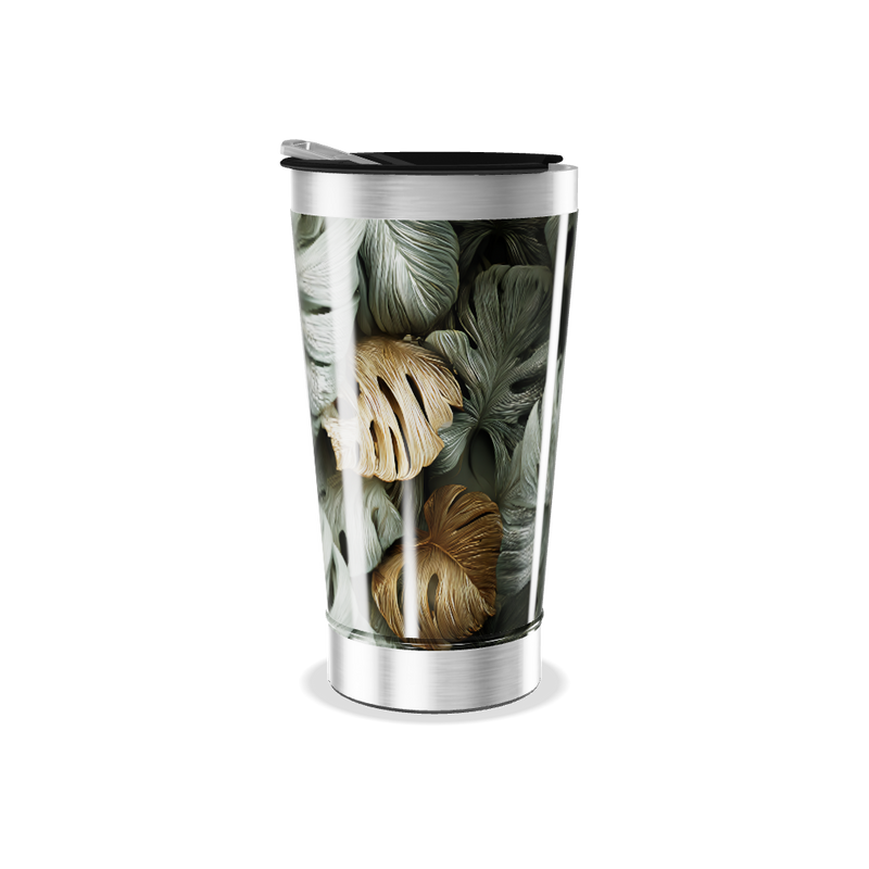 Copo Térmico - Folhagem Tropical Aço Inox